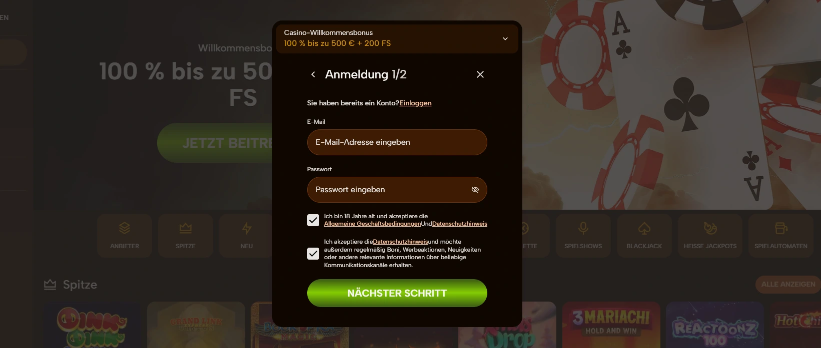 strom strike casino anmeldung